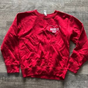 Red 'Mama's Boy' Kids Sweatshirt